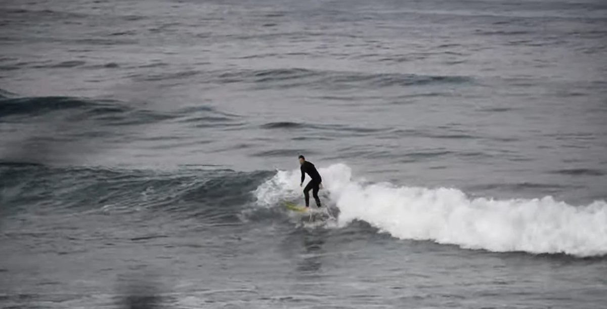 Winter cruise on a smaller clean day, the kind of session most levels can enjoy here, Hot Water Beach surf spot, Coromandel, 