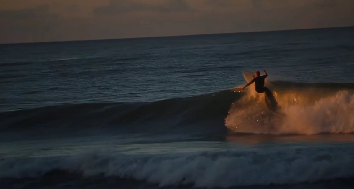 Sunset session at Matatā. The eastern Bay catches different evening light than the Mount, often glassier later in the day, Ma