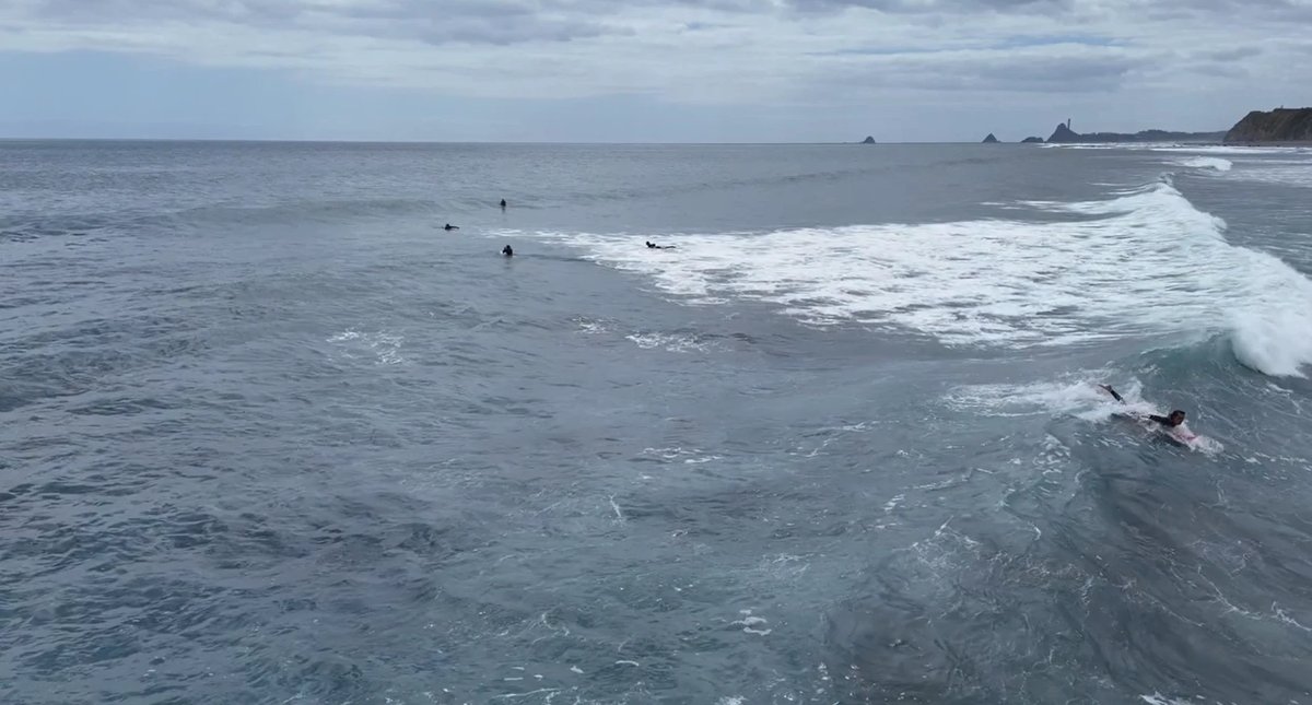 The Oakura lineup with the Sugar Loaf Islands in the distance, Oakura surf spot, Taranaki / SH45, New Zealand.